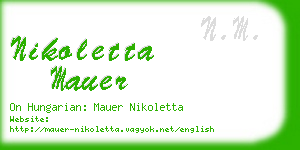 nikoletta mauer business card
